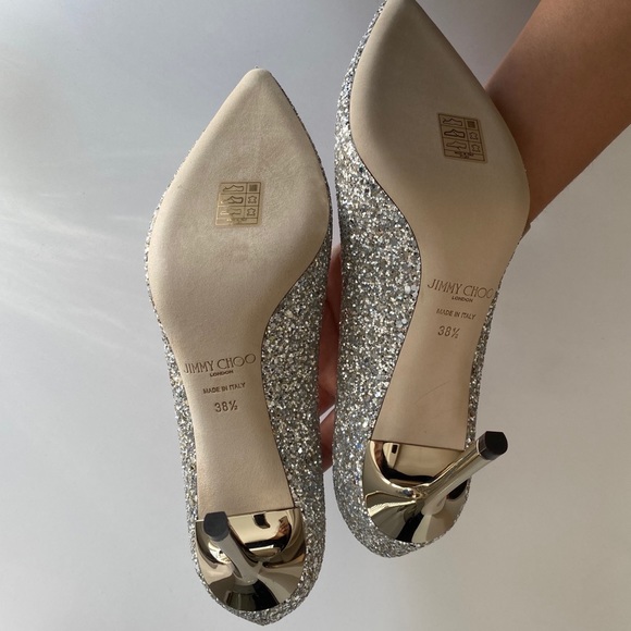 **SOLD** NWT Jimmy Choo Romy 85 Glitter Pumps Size - Picture 6 of 8